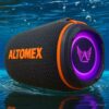 Caixa de Som Led RGB Emborrachada Prova Dágua 30w Sem Fio Bluetooth Portátil Piscina Clube