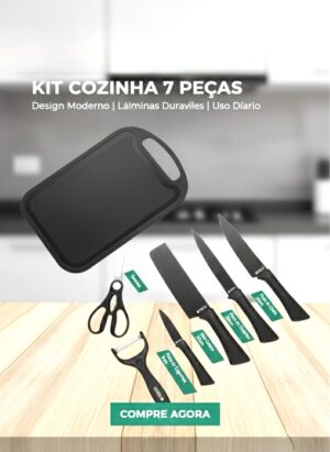 Kit Cozinha Gourmet 7 Peças Conjunto de Facas para Churrasco Envio Rápido